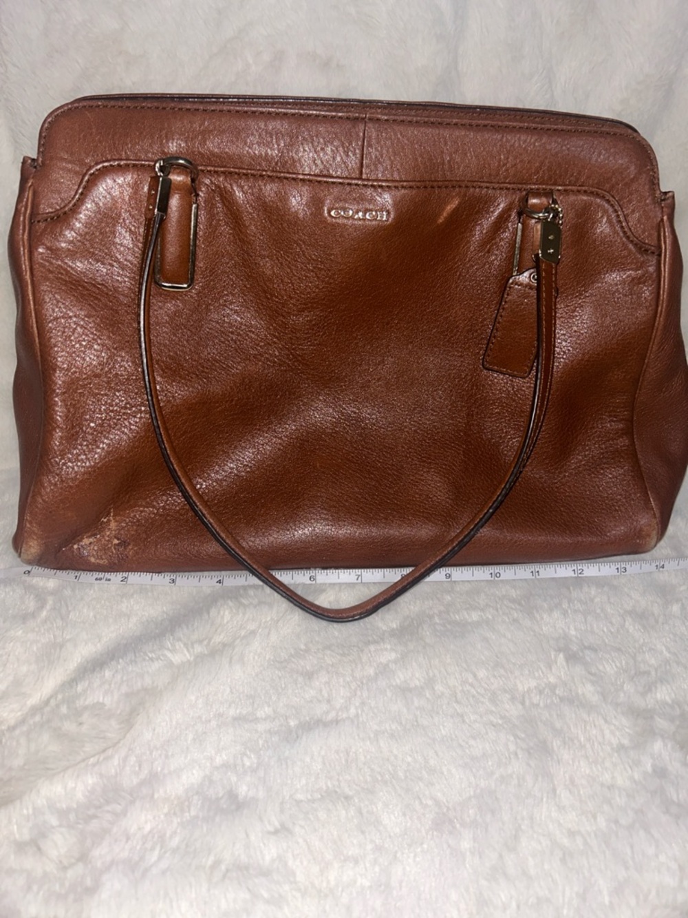 Coach Chestnut Brown Leather Shoulder Bag with Signature Tag 25161 - Picture 15 of 15